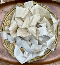 Load image into Gallery viewer, Lot #4a 6 metres of botanically dyed silk ribbons
