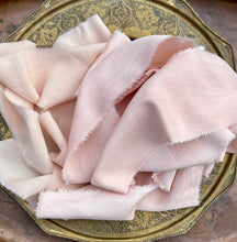Load image into Gallery viewer, Lot #10 5  metres of botanically dyed silk ribbons
