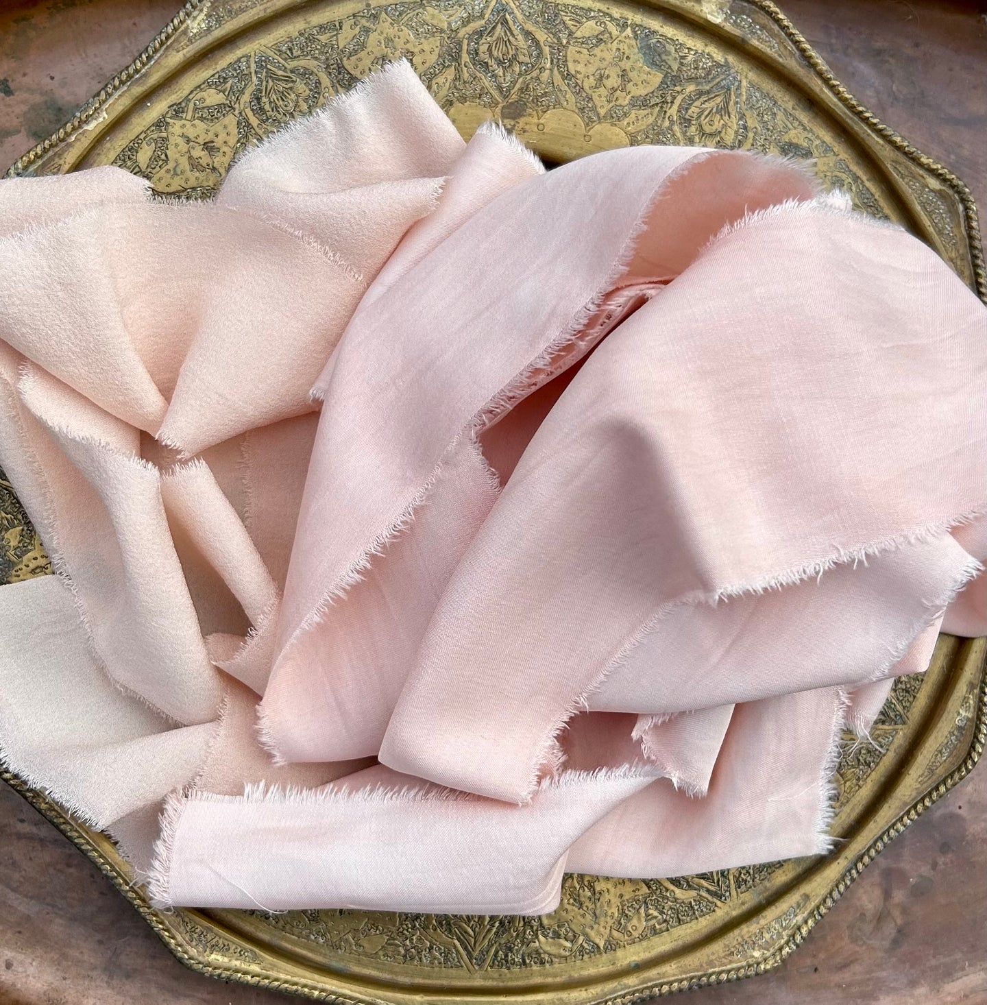 Lot #10 5  metres of botanically dyed silk ribbons