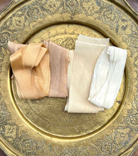 Load image into Gallery viewer, Lot #11 8 metres of botanically dyed silk ribbons
