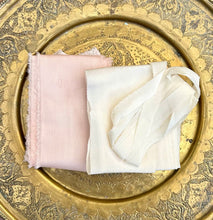 Load image into Gallery viewer, Lot #19 7 metres of botanically dyed silk ribbons
