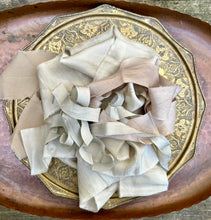 Load image into Gallery viewer, Lot #18 6 metres of botanically dyed silk ribbons

